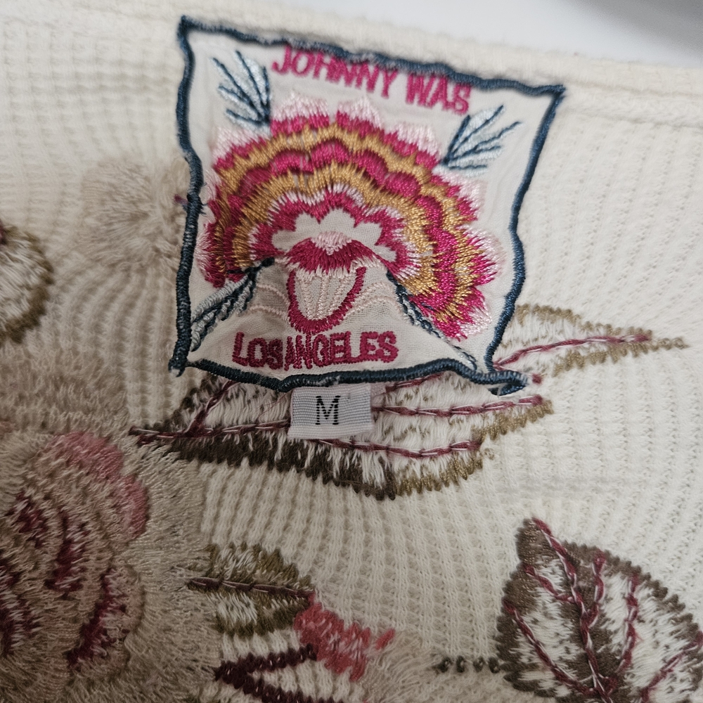 Johnny Was Cream Floral Embroidered Top - Picture 3 of 3